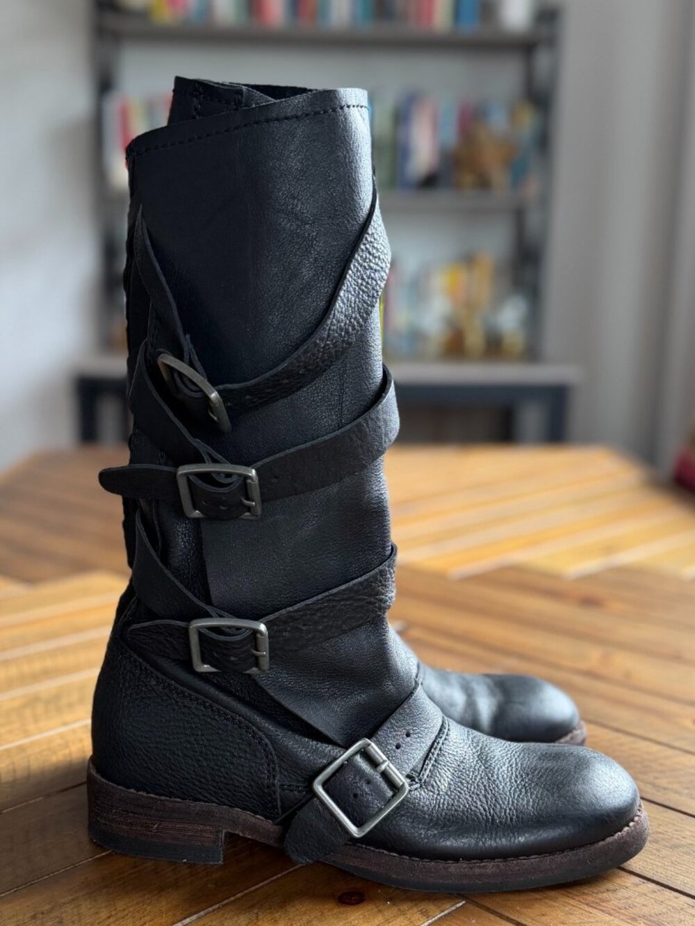 LEATHER BUCKLE ANKLE BOOTS KATE MOSS X ZARA SIZE EU 39 / US 8 - Picture 7 of 12
